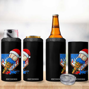 Christmas Baseball Ice Cream Drip 4 in 1 Can Cooler Tumbler Santa Sports Player Xmas Light Boys Baseball Bat TS10 Print Your Wear