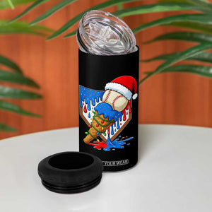 Christmas Baseball Ice Cream Drip 4 in 1 Can Cooler Tumbler Santa Sports Player Xmas Light Boys Baseball Bat TS10 Print Your Wear