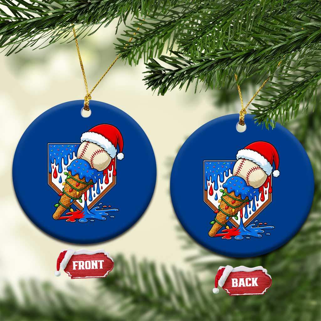 Christmas Baseball Ice Cream Drip Ceramic Ornament Santa Sports Player Xmas Light Boys Baseball Bat TS10 1pc Blue Print Your Wear