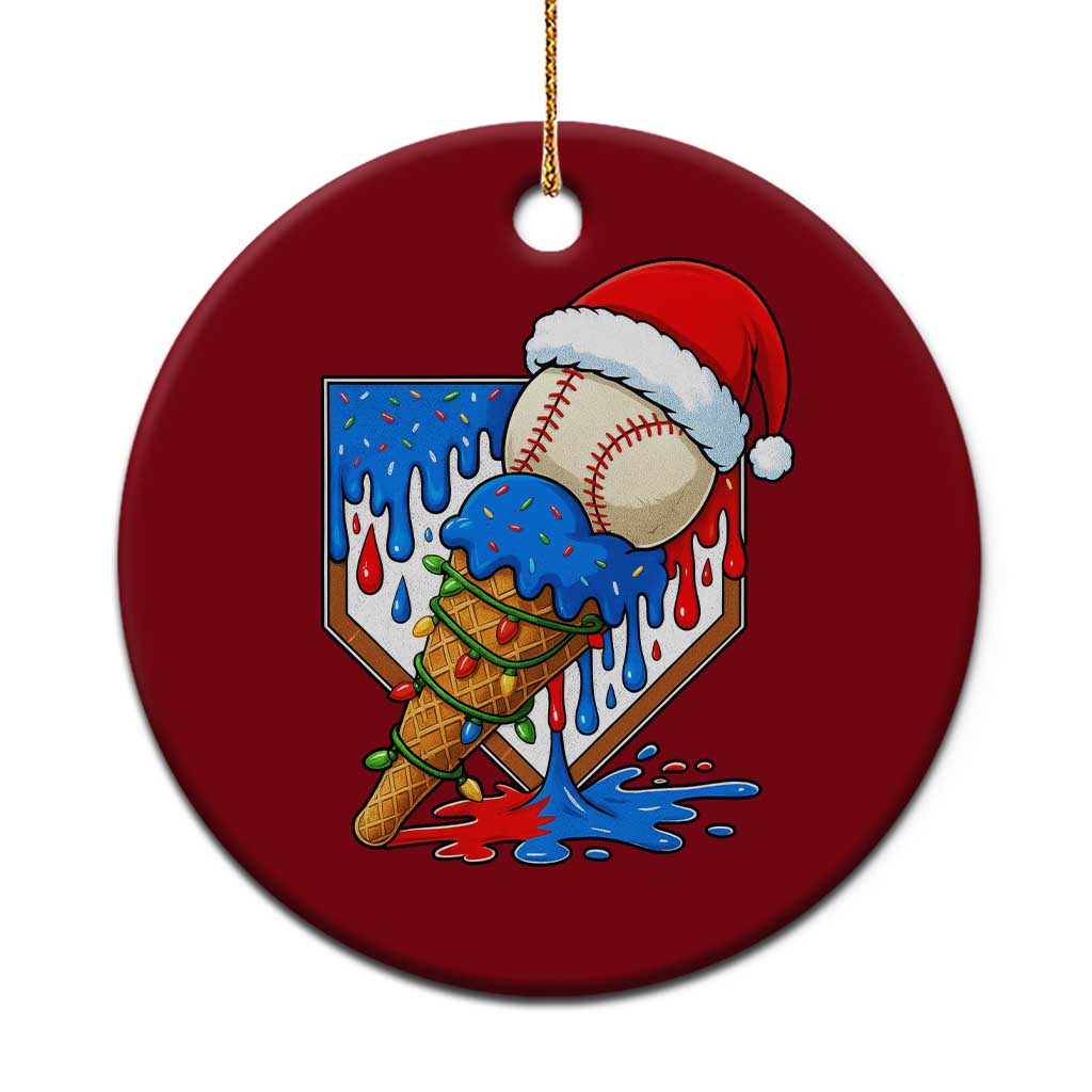 Christmas Baseball Ice Cream Drip Ceramic Ornament Santa Sports Player Xmas Light Boys Baseball Bat TS10 1pc Red Print Your Wear