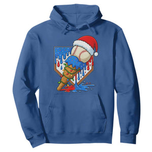 Christmas Baseball Ice Cream Drip Hoodie Santa Sports Player Xmas Light Boys Baseball Bat TS10 Royal Blue Print Your Wear