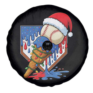 Christmas Baseball Ice Cream Drip Spare Tire Cover Santa Sports Player Xmas Light Boys Baseball Bat TS10 Print Your Wear