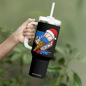 Christmas Baseball Ice Cream Drip Tumbler With Handle Santa Sports Player Xmas Light Boys Baseball Bat TS10 Print Your Wear