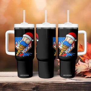 Christmas Baseball Ice Cream Drip Tumbler With Handle Santa Sports Player Xmas Light Boys Baseball Bat TS10 Print Your Wear
