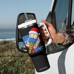 Christmas Baseball Ice Cream Drip Tumbler With Handle Santa Sports Player Xmas Light Boys Baseball Bat TS10 Print Your Wear