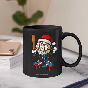 Christmas Baseball Ice Cream Drip Coffee Mug Santa Sports Xmas Baseball Player TS10 Print Your Wear