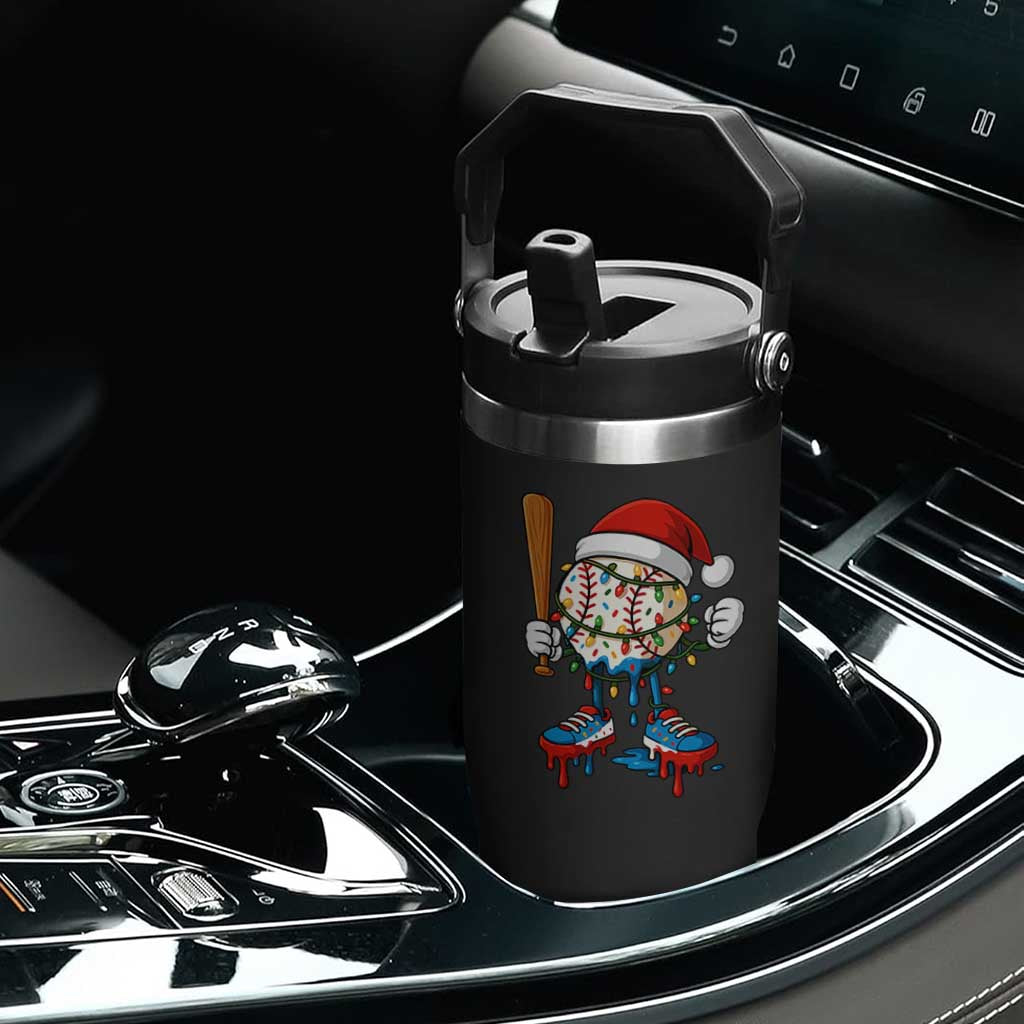 Christmas Baseball Ice Cream Drip Flip Straw Tumbler Santa Sports Xmas Baseball Player TS10 Print Your Wear