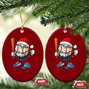 Christmas Baseball Ice Cream Drip Ceramic Ornament Santa Sports Xmas Baseball Player TS10 Print Your Wear