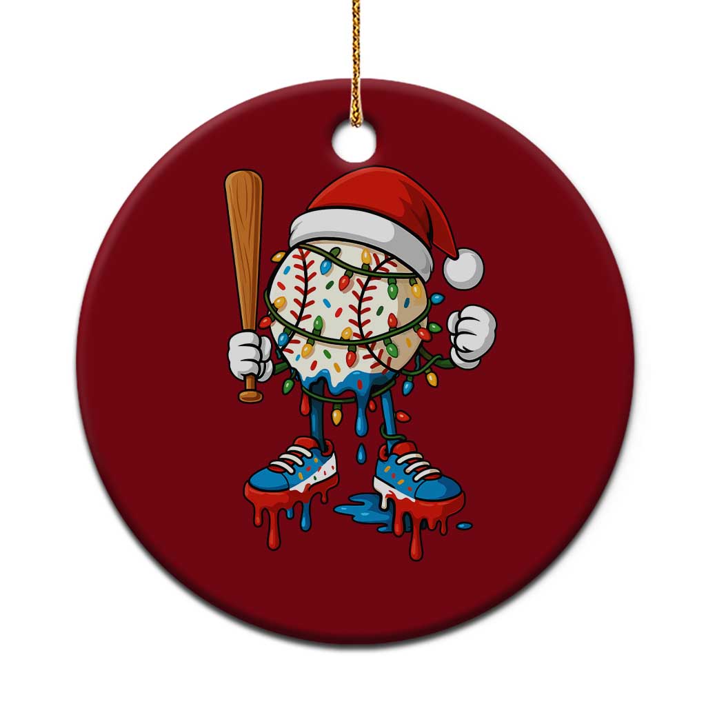 Christmas Baseball Ice Cream Drip Ceramic Ornament Santa Sports Xmas Baseball Player TS10 1pc Red Print Your Wear