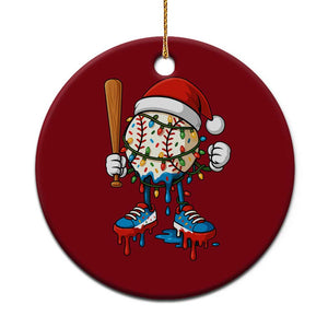 Christmas Baseball Ice Cream Drip Ceramic Ornament Santa Sports Xmas Baseball Player TS10 1pc Red Print Your Wear