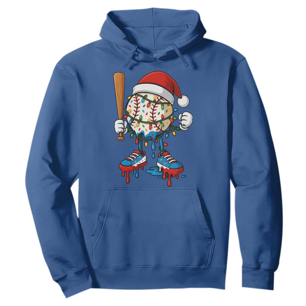Christmas Baseball Ice Cream Drip Hoodie Santa Sports Xmas Baseball Player TS10 Royal Blue Print Your Wear