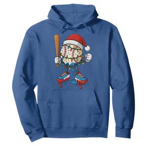 Christmas Baseball Ice Cream Drip Hoodie Santa Sports Xmas Baseball Player TS10 Royal Blue Print Your Wear