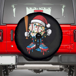 Christmas Baseball Ice Cream Drip Spare Tire Cover Santa Sports Xmas Baseball Player TS10 Black Print Your Wear