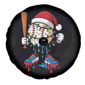 Christmas Baseball Ice Cream Drip Spare Tire Cover Santa Sports Xmas Baseball Player TS10 Print Your Wear