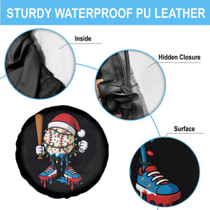 Christmas Baseball Ice Cream Drip Spare Tire Cover Santa Sports Xmas Baseball Player TS10 Print Your Wear