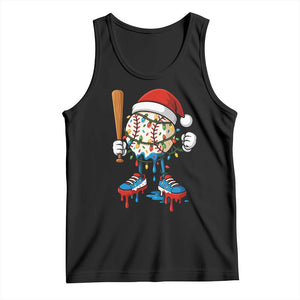 Christmas Baseball Ice Cream Drip Tank Top Santa Sports Xmas Baseball Player TS10 Black Print Your Wear