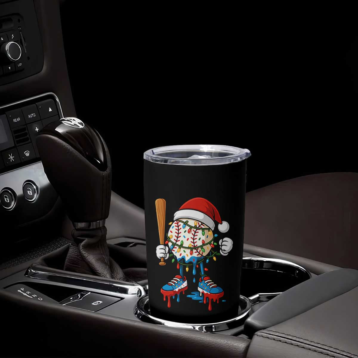 Christmas Baseball Ice Cream Drip Tumbler Cup Santa Sports Xmas Baseball Player TS10 Print Your Wear