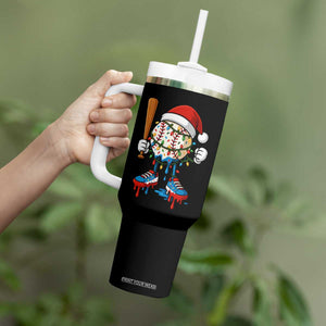 Christmas Baseball Ice Cream Drip Tumbler With Handle Santa Sports Xmas Baseball Player TS10 Print Your Wear