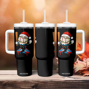 Christmas Baseball Ice Cream Drip Tumbler With Handle Santa Sports Xmas Baseball Player TS10 Print Your Wear