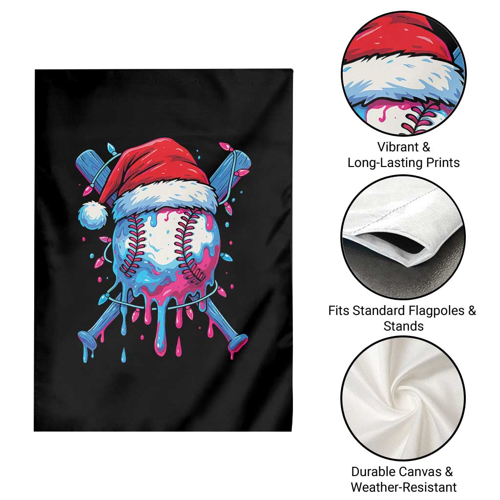 Christmas Baseball Ice Cream Drip Garden Flag Santa Sports Xmas Light Boys Sprinkles Baseball Bat TS10 Print Your Wear