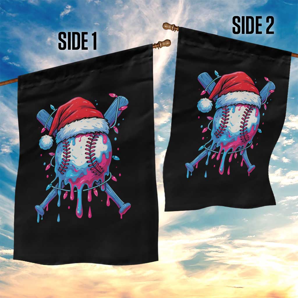 Christmas Baseball Ice Cream Drip Garden Flag Santa Sports Xmas Light Boys Sprinkles Baseball Bat TS10 Print Your Wear