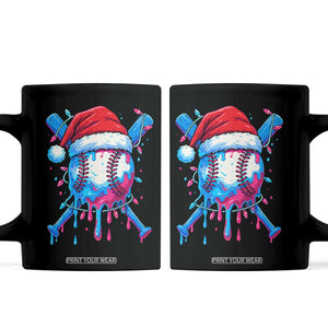 Christmas Baseball Ice Cream Drip Coffee Mug Santa Sports Xmas Light Boys Sprinkles Baseball Bat TS10 Black Print Your Wear