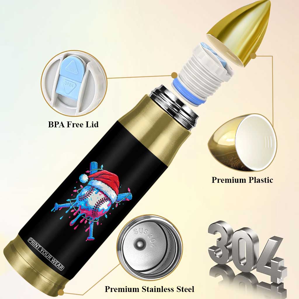 Christmas Baseball Ice Cream Drip Bullet Tumbler Santa Sports Xmas Light Boys Sprinkles Baseball Bat TS10 Print Your Wear
