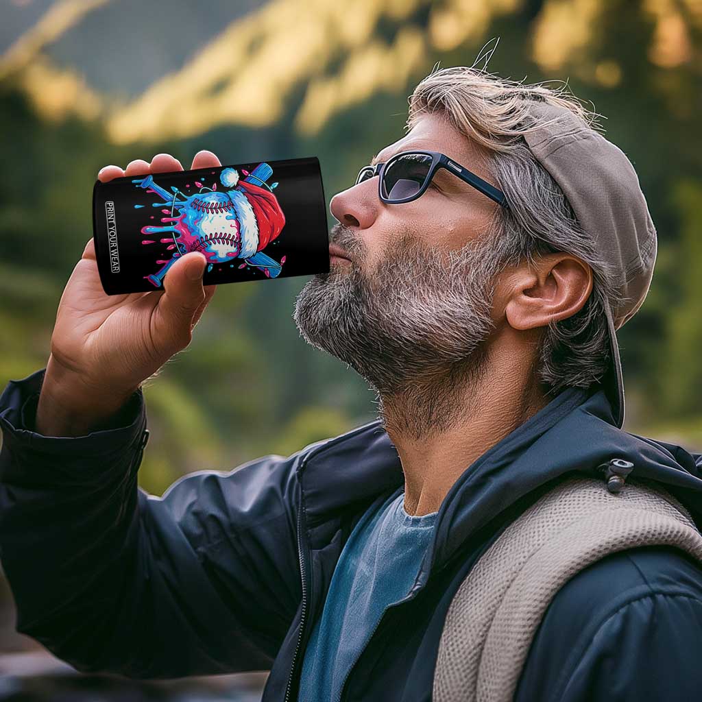 Christmas Baseball Ice Cream Drip 4 in 1 Can Cooler Tumbler Santa Sports Xmas Light Boys Sprinkles Baseball Bat TS10 Print Your Wear