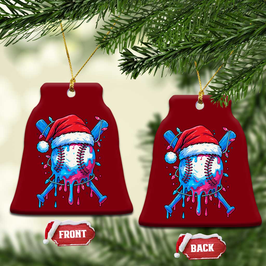 Christmas Baseball Ice Cream Drip Ceramic Ornament Santa Sports Xmas Light Boys Sprinkles Baseball Bat TS10 Print Your Wear