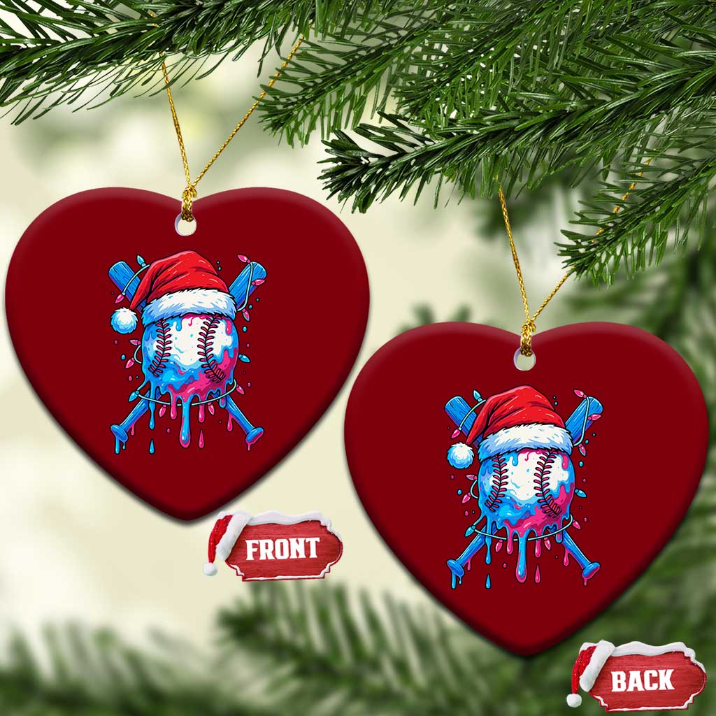 Christmas Baseball Ice Cream Drip Ceramic Ornament Santa Sports Xmas Light Boys Sprinkles Baseball Bat TS10 Print Your Wear