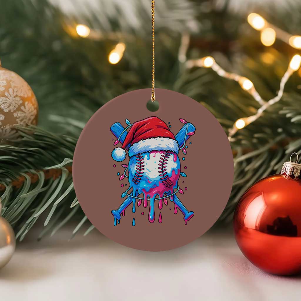 Christmas Baseball Ice Cream Drip Ceramic Ornament Santa Sports Xmas Light Boys Sprinkles Baseball Bat TS10 1pc Mocha Print Your Wear
