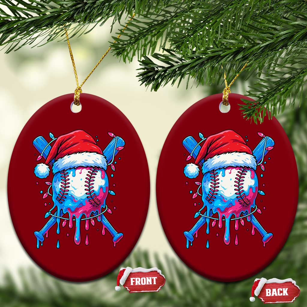 Christmas Baseball Ice Cream Drip Ceramic Ornament Santa Sports Xmas Light Boys Sprinkles Baseball Bat TS10 Print Your Wear