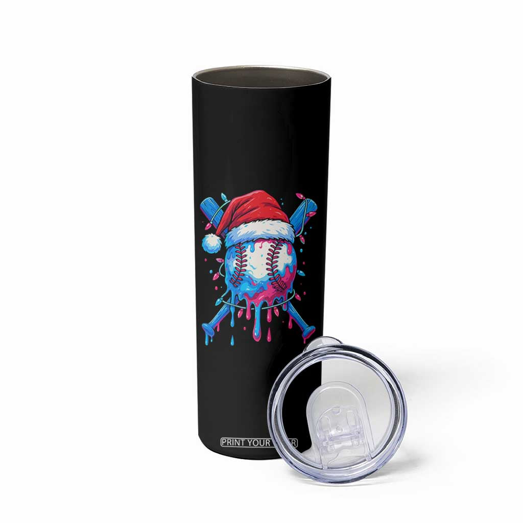 Christmas Baseball Ice Cream Drip Skinny Tumbler Santa Sports Xmas Light Boys Sprinkles Baseball Bat TS10 Print Your Wear