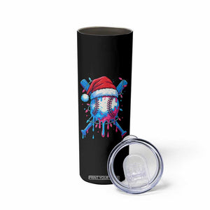 Christmas Baseball Ice Cream Drip Skinny Tumbler Santa Sports Xmas Light Boys Sprinkles Baseball Bat TS10 Print Your Wear
