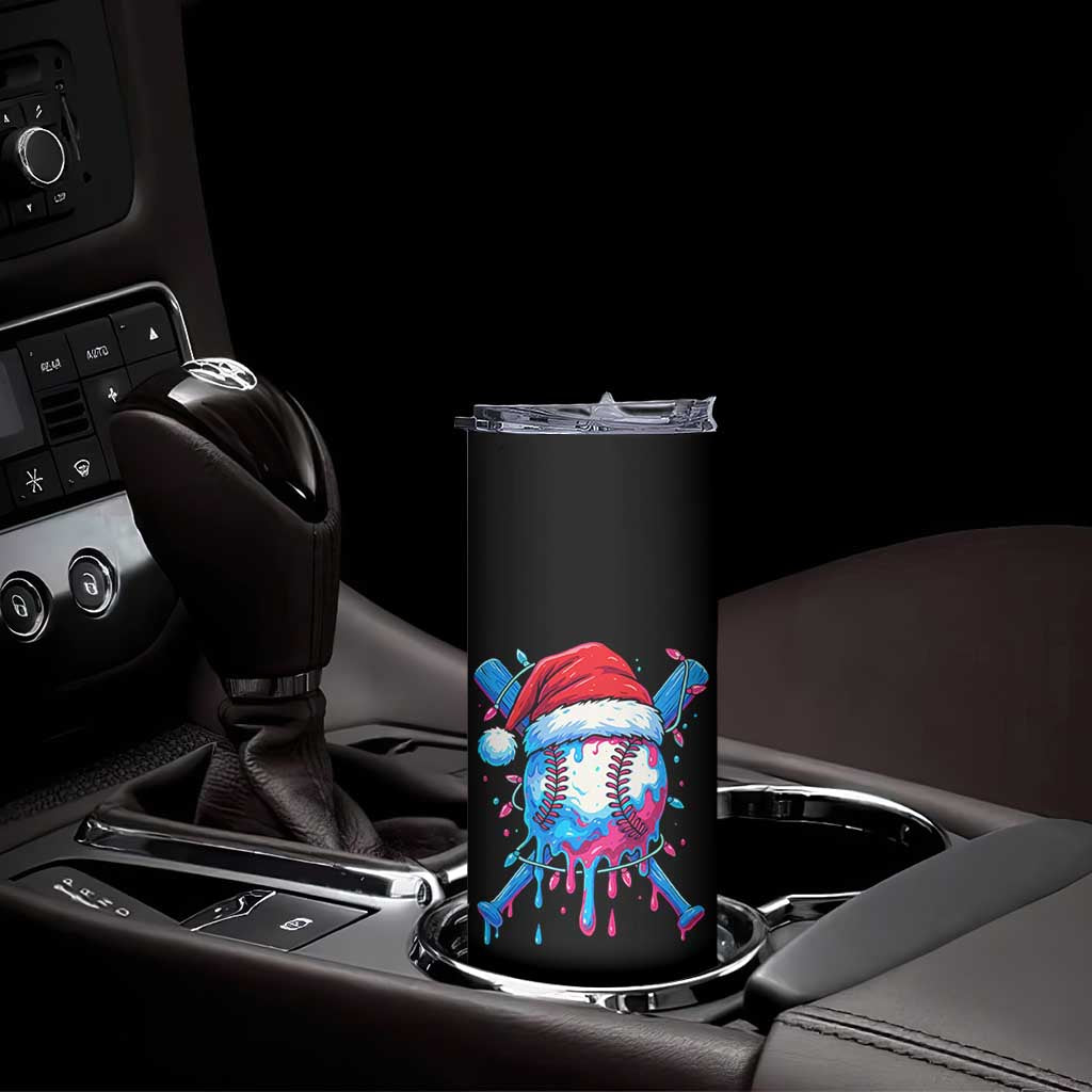 Christmas Baseball Ice Cream Drip Skinny Tumbler Santa Sports Xmas Light Boys Sprinkles Baseball Bat TS10 Print Your Wear