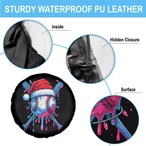 Christmas Baseball Ice Cream Drip Spare Tire Cover Santa Sports Xmas Light Boys Sprinkles Baseball Bat TS10 Print Your Wear