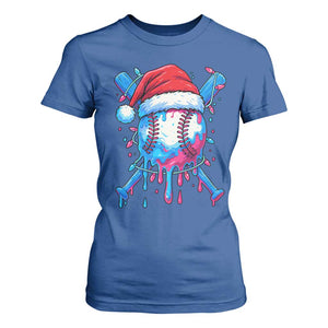 Christmas Baseball Ice Cream Drip T Shirt For Women Santa Sports Xmas Light Boys Sprinkles Baseball Bat TS10 Royal Blue Print Your Wear