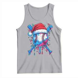 Christmas Baseball Ice Cream Drip Tank Top Santa Sports Xmas Light Boys Sprinkles Baseball Bat TS10 Athletic Heather Print Your Wear