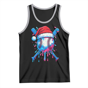 Christmas Baseball Ice Cream Drip Tank Top Santa Sports Xmas Light Boys Sprinkles Baseball Bat TS10 Black Athletic Heather Print Your Wear