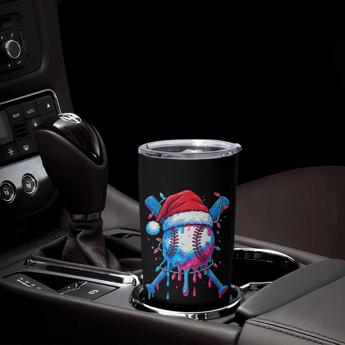 Christmas Baseball Ice Cream Drip Tumbler Cup Santa Sports Xmas Light Boys Sprinkles Baseball Bat TS10 Print Your Wear
