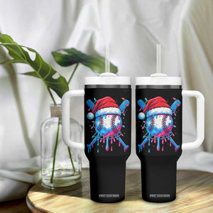 Christmas Baseball Ice Cream Drip Tumbler With Handle Santa Sports Xmas Light Boys Sprinkles Baseball Bat TS10 Print Your Wear