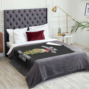 Funny Christmas Throw Blanket On the Naughty List I Regret Nothing Kawaii Bubu TS10 Print Your Wear