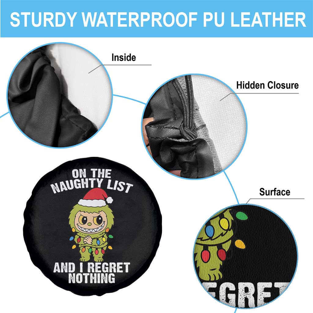 Funny Christmas Spare Tire Cover On the Naughty List I Regret Nothing Kawaii Bubu TS10 Print Your Wear