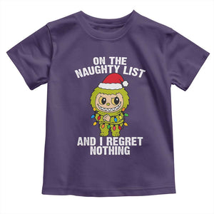 Funny Christmas Toddler T Shirt On the Naughty List I Regret Nothing Kawaii Bubu TS10 Purple Print Your Wear