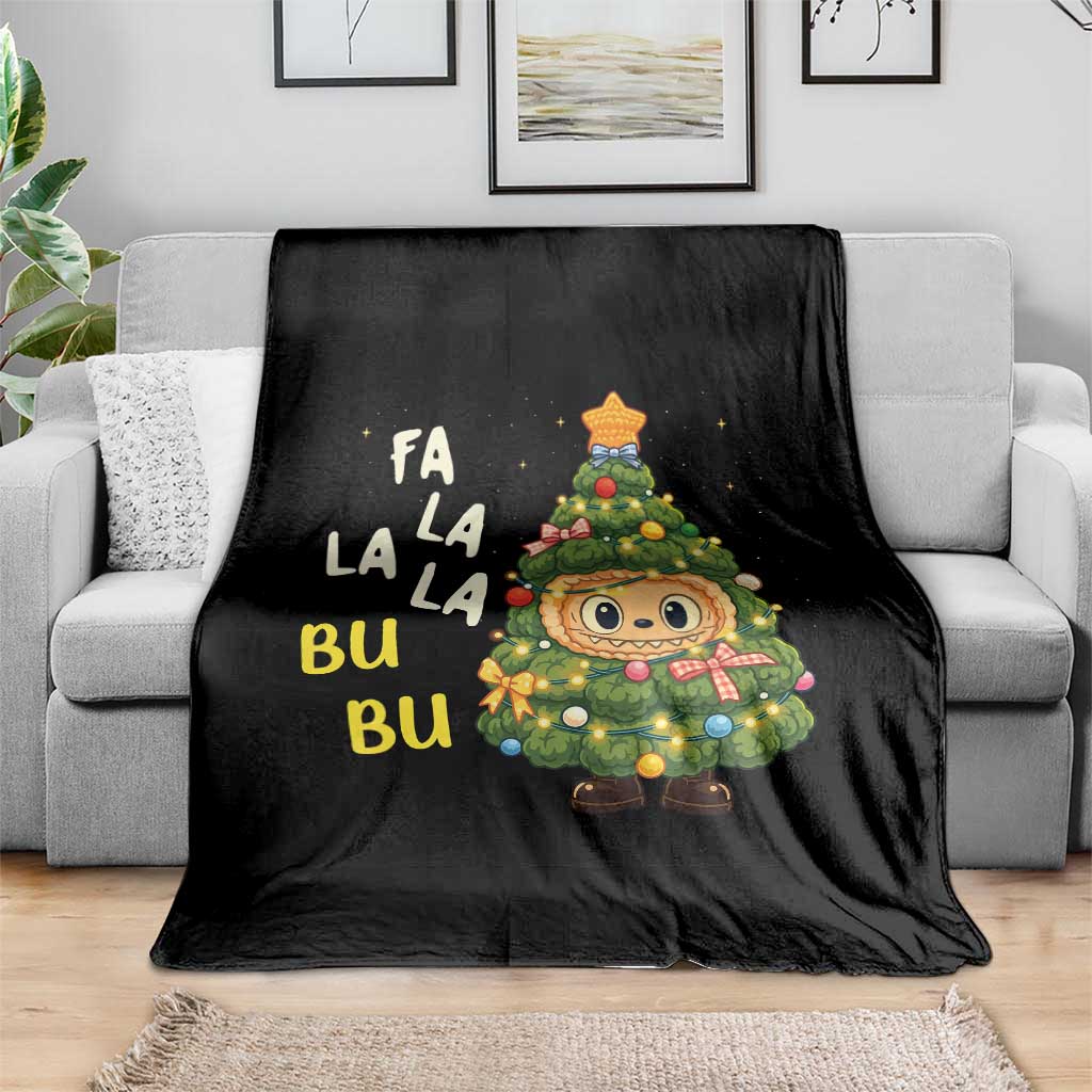Funny Christmas Throw Blanket Fa La La La Bu Bu Xmas Song Kawaii Bubu TS10 Print Your Wear