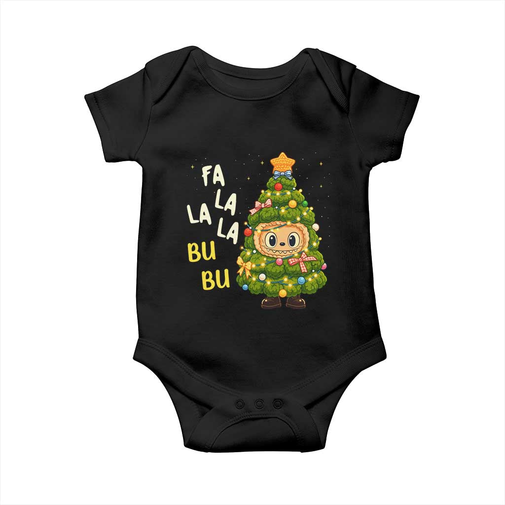 Funny Christmas Baby Onesie Fa La La La Bu Bu Xmas Song Kawaii Bubu TS10 Black Print Your Wear