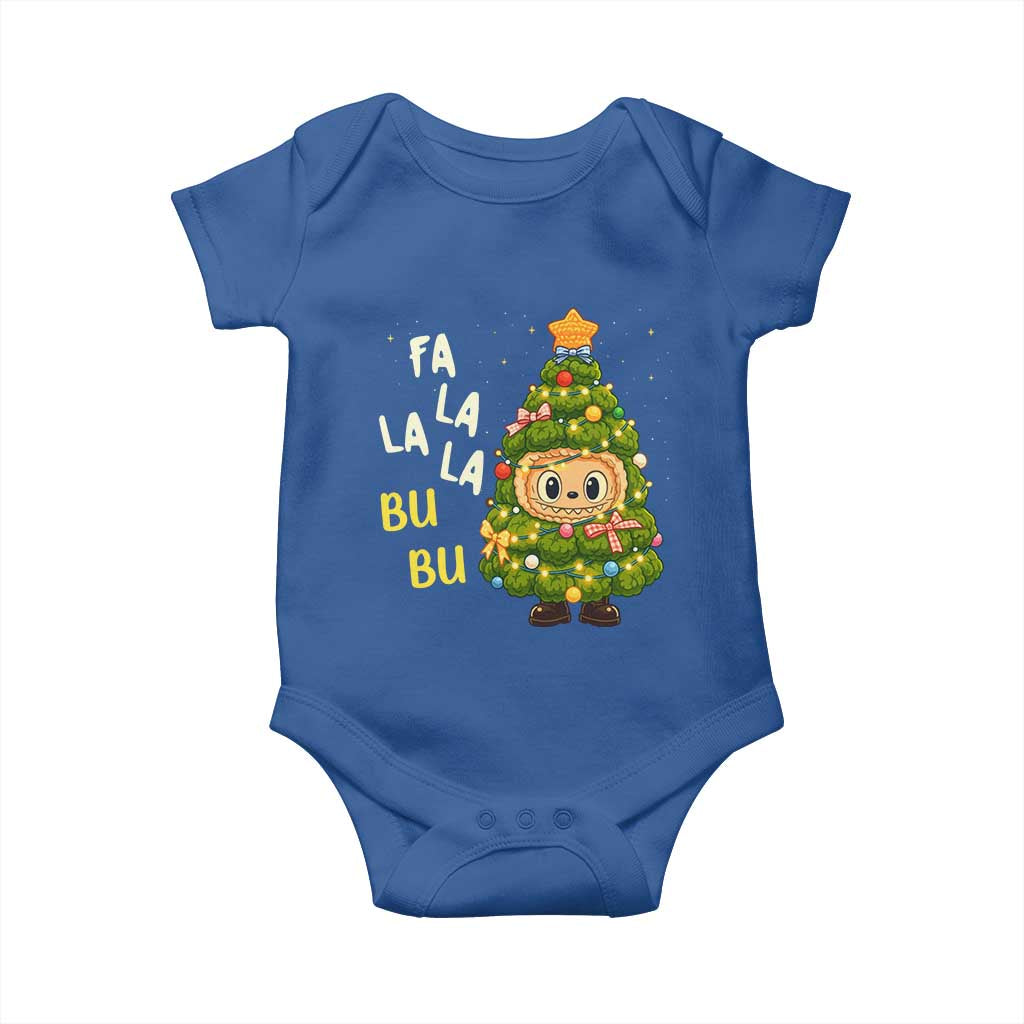 Funny Christmas Baby Onesie Fa La La La Bu Bu Xmas Song Kawaii Bubu TS10 Royal Blue Print Your Wear