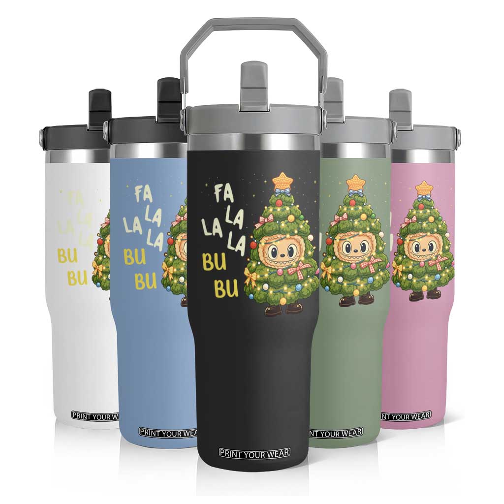 Funny Christmas Flip Straw Tumbler Fa La La La Bu Bu Xmas Song Kawaii Bubu TS10 Print Your Wear
