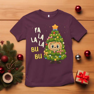 Funny Christmas T Shirt Fa La La La Bu Bu Xmas Song Kawaii Bubu TS10 Maroon Print Your Wear