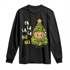 Funny Christmas Long Sleeve Shirt Fa La La La Bu Bu Xmas Song Kawaii Bubu TS10 Black Print Your Wear